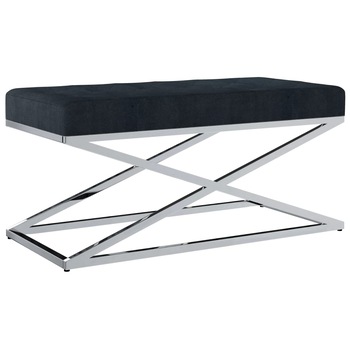 Bancheta intrare, vidaXL, Catifea/Otel inoxidabil, 97 x 44 x 46 cm, Negru Bancheta intrare, vidaXL, Catifea/Otel inoxidabil, 97 x 44 x 46 cm, Negru