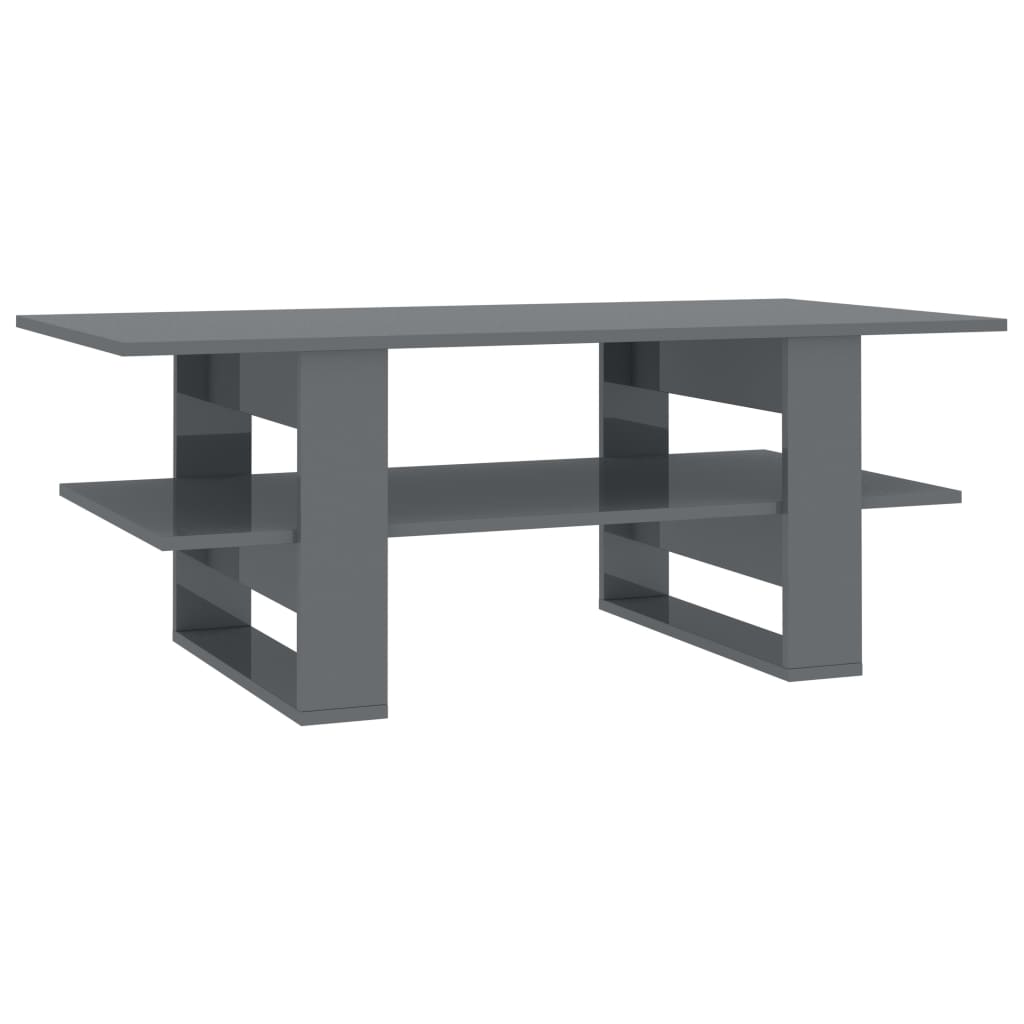 Masuta de cafea, vidaXL, PAL extralucios, 110 x 55 x 42 cm, Gri