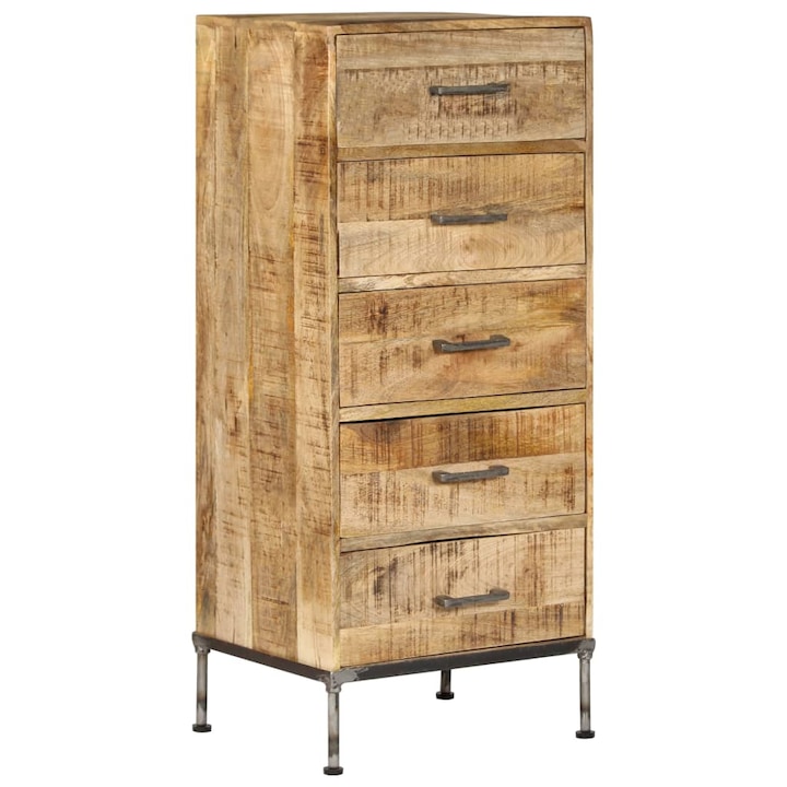 Шкаф с чекмеджета vidaXL, 45x35x106 см, Мангово дърво масив, 24.15 kg 247806