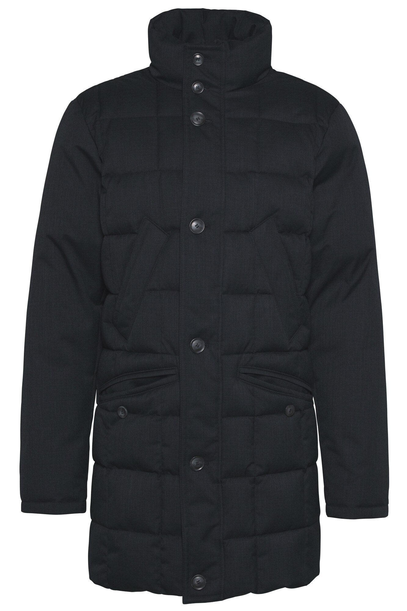 Palton Bugatti OUTIQ impermeabil, guler inalt, albastru marin