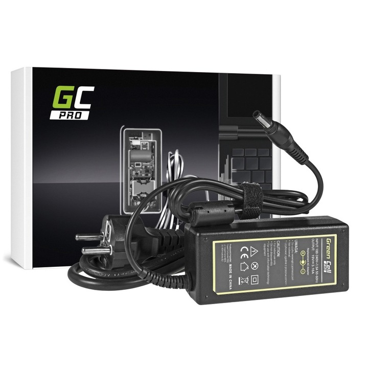 Зарядно устройство за лаптоп Green Cell PRO Charger / AC Adapter за Samsung R522, R530, R540, R580, Q35, Q45, 19V, 3.16A