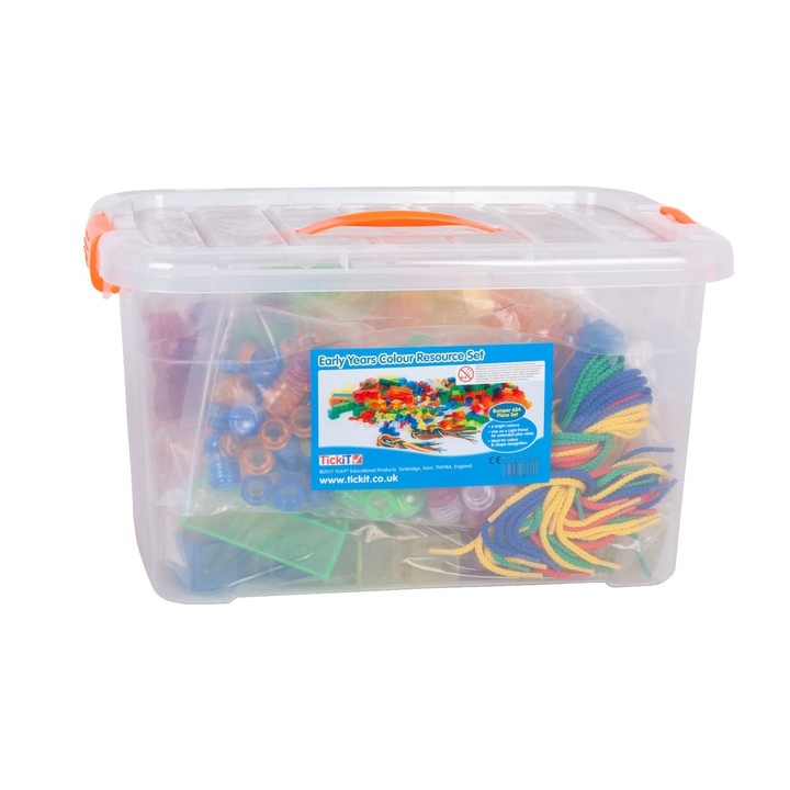 Set de forme colorate transparente pentru copii mici, 634 bucati