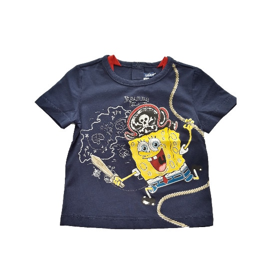Tricou Original Marines, SpongeBob, 6/9 luni, 62 cm, Bleumarin