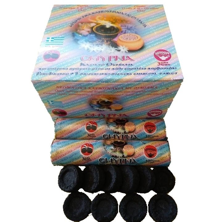Set carbune cu parfum de smirna 27 mm 15 role/set