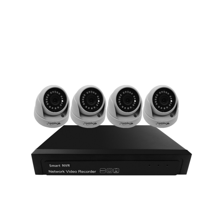 Beltéri megfigyelő rendszer POE Digital Winpossee WP-7104D FullHD 1080P, 4 x IP Dome POE 2 MP kamera, SC2235 érzékelő, IR 25m