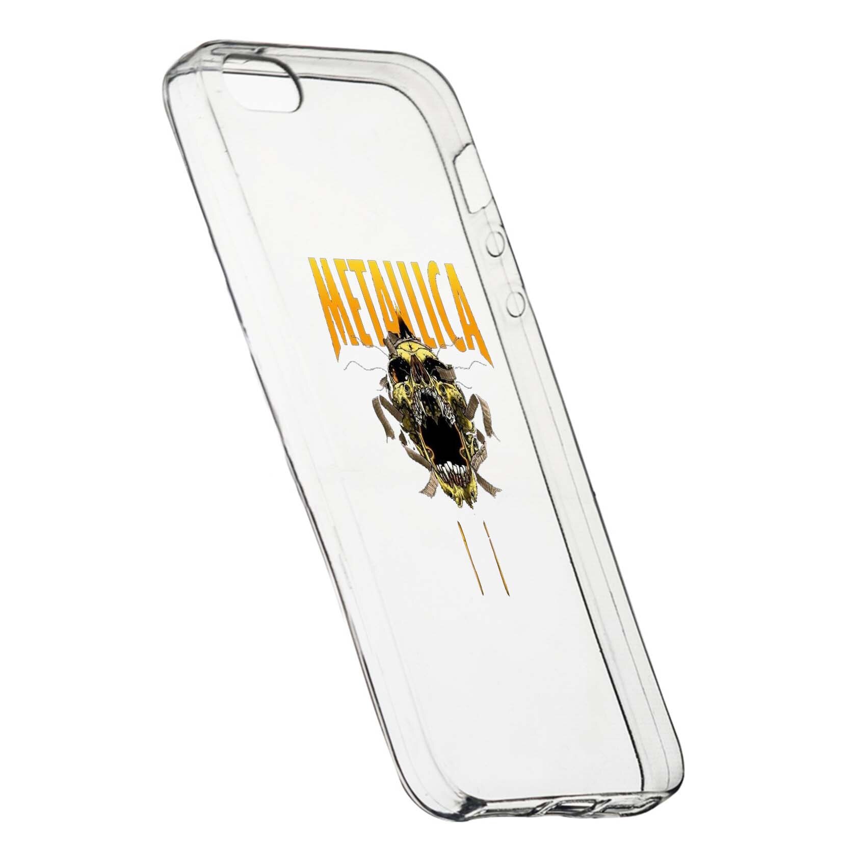 Husa de protectie Metallica, pentru Apple iPhone 5 / 5S / SE, rezistenta la uzura, anti-alunecare, din silicon Premium, 542