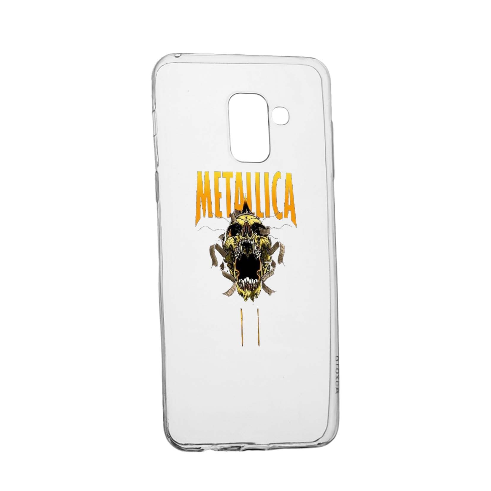 Husa de protectie Metallica, pentru Samsung Galaxy A8 2018 Plus, rezistenta la uzura, anti-alunecare, din silicon Premium, 542