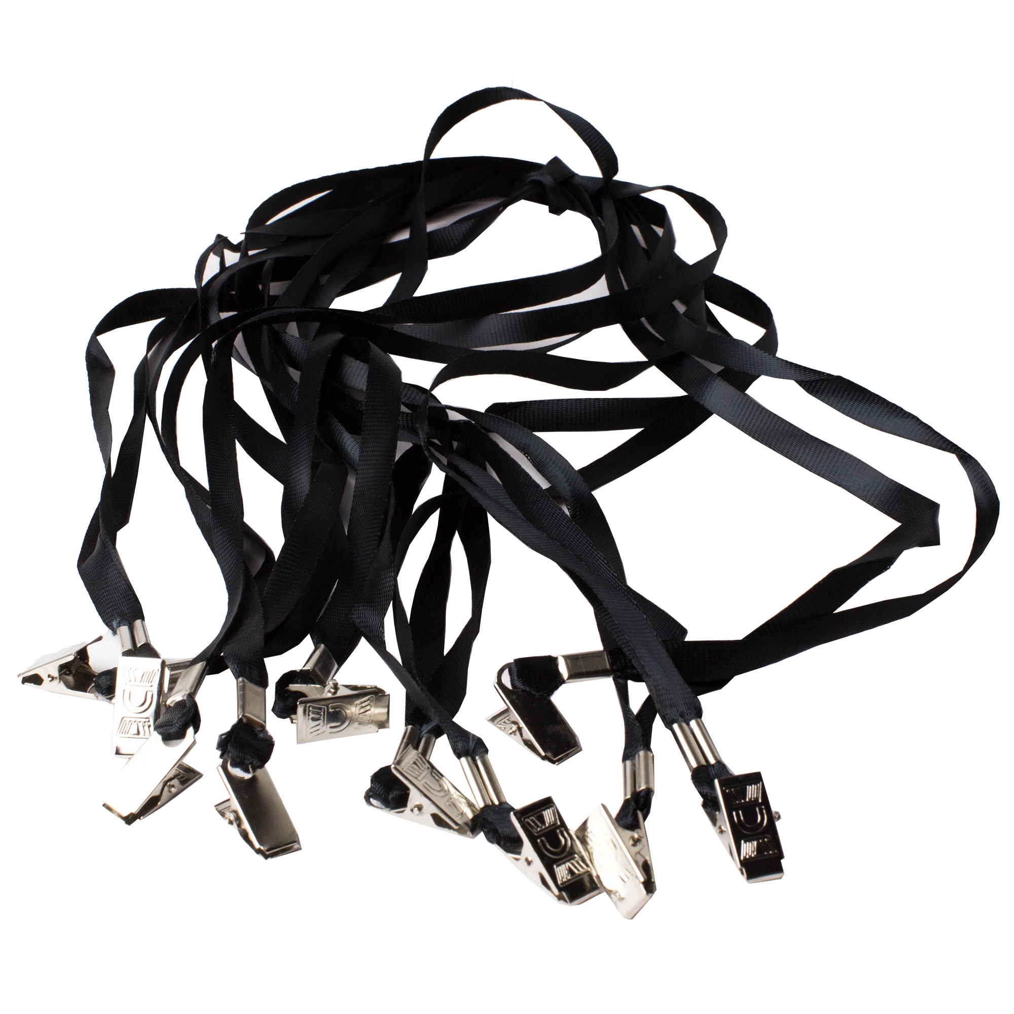 Snur cu clip pentru ecuson EVOffice, 85 cm, 10 buc, Negru