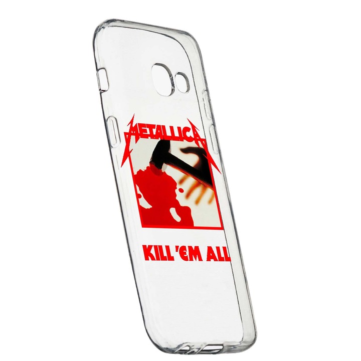 Husa de protectie Metallica, pentru Samsung Galaxy J4 Plus 2018, rezistenta la uzura, anti-alunecare, din silicon Premium, 543