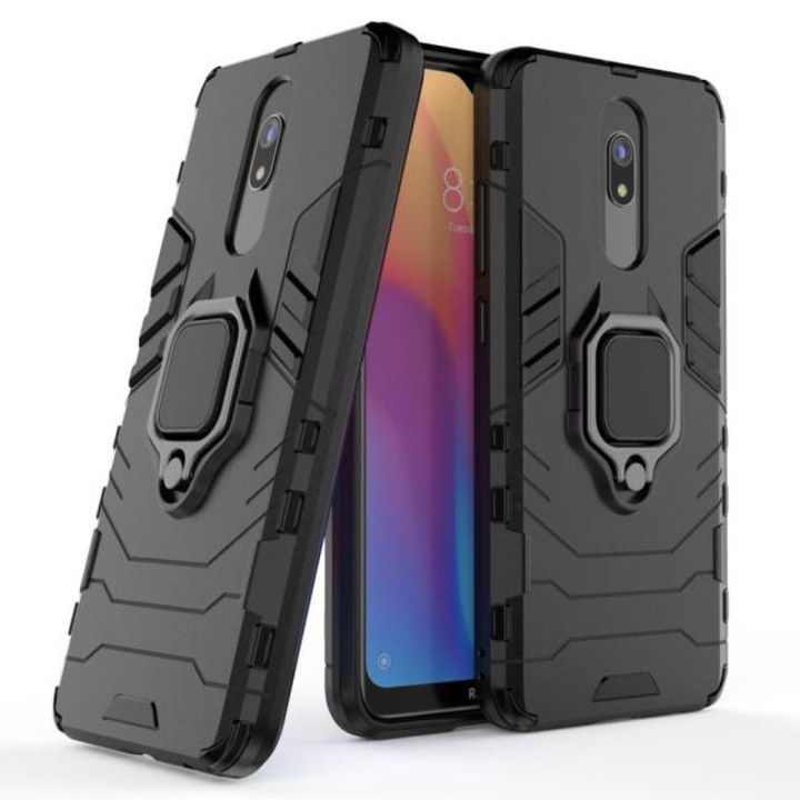 Ring Armor tok kitámasztható Kemény telefontok Xiaomi redmi 8A / Xiaomi redmi 8 fekete telefontok