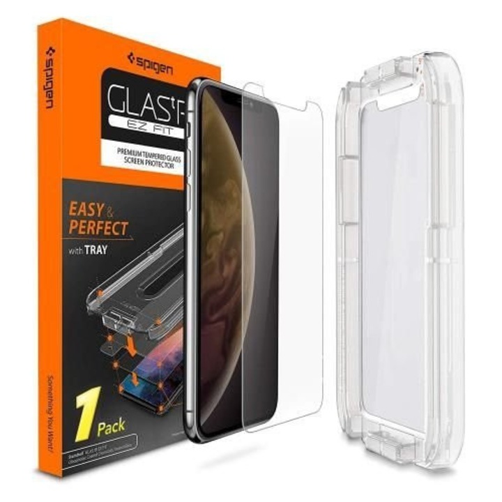 Edzett üvegfólia SPIGEN GLAS.TR „EZ FIT” iPhone XR / iPhone XI 6.1 üvegfólia