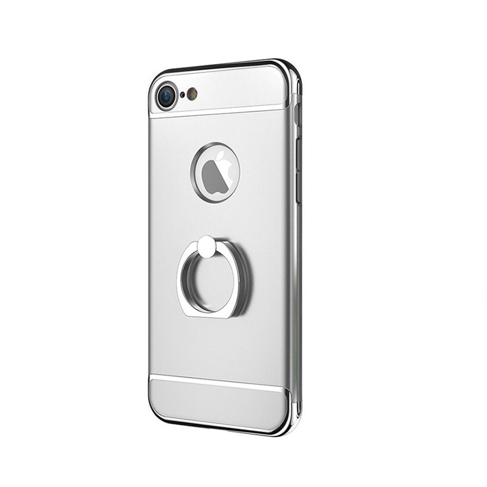 Husa Apple iPhone SE2, MyStyle Elegance Luxury 3in1 Ring Silver