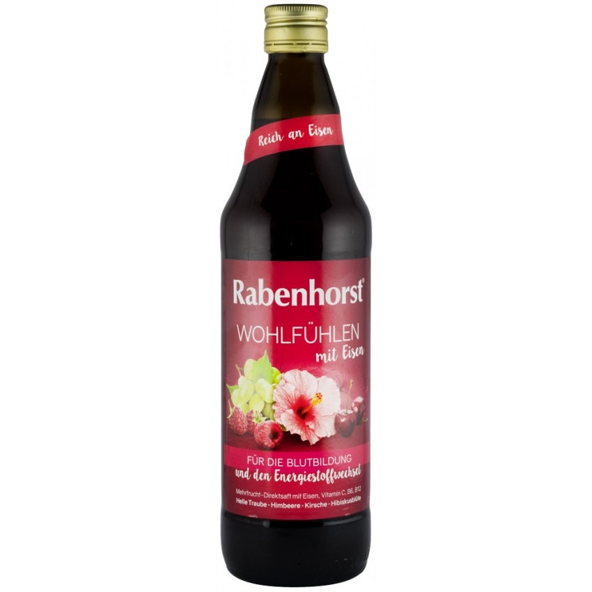 Suc din fructe cu flori de hibiscus si fier, 