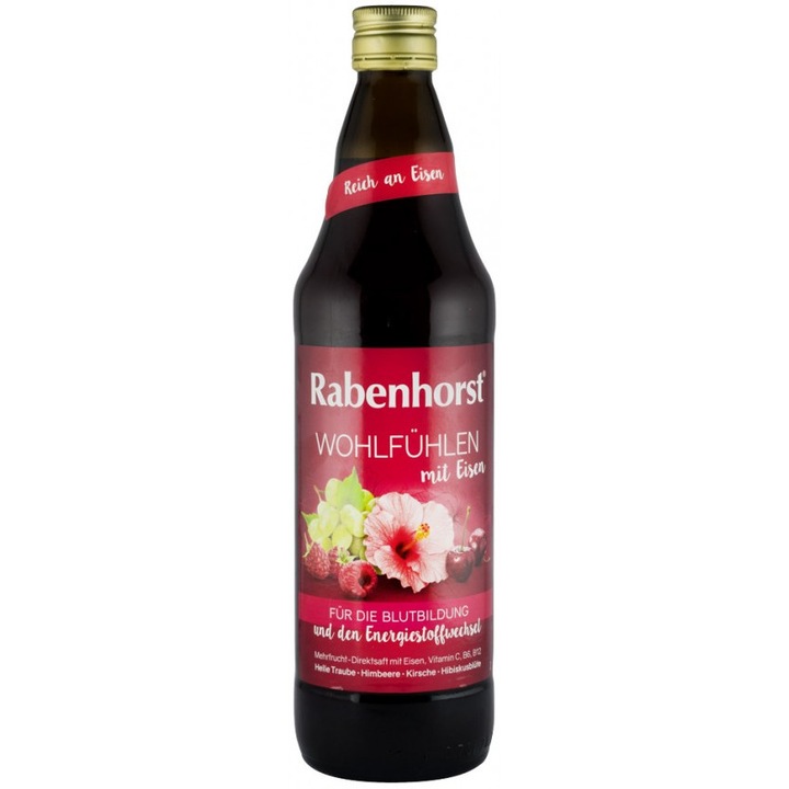 Плодов сок с цветя от хибискус и желязо, "Stare de bine", Rabenhorst - 750 мл