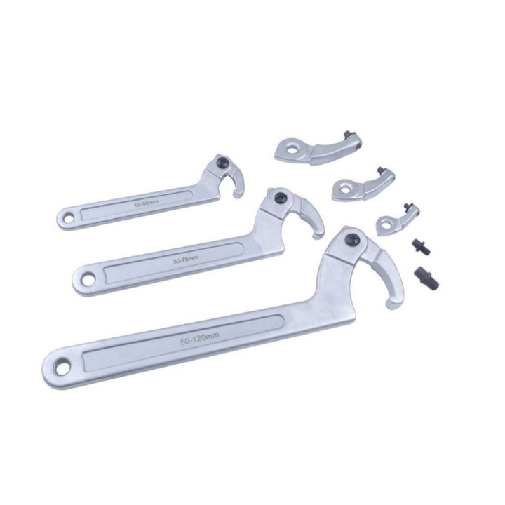 Set chei reglabile cu gheare, 8 piese, 35-120mm