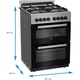 Готварска печка Beko с две фурни FDM62130DXMS, 4 нагревателни зони, Електрическо запалване, Смесено захранване, 38/49 л, Каталитично самопочистване, 60 см, Inox