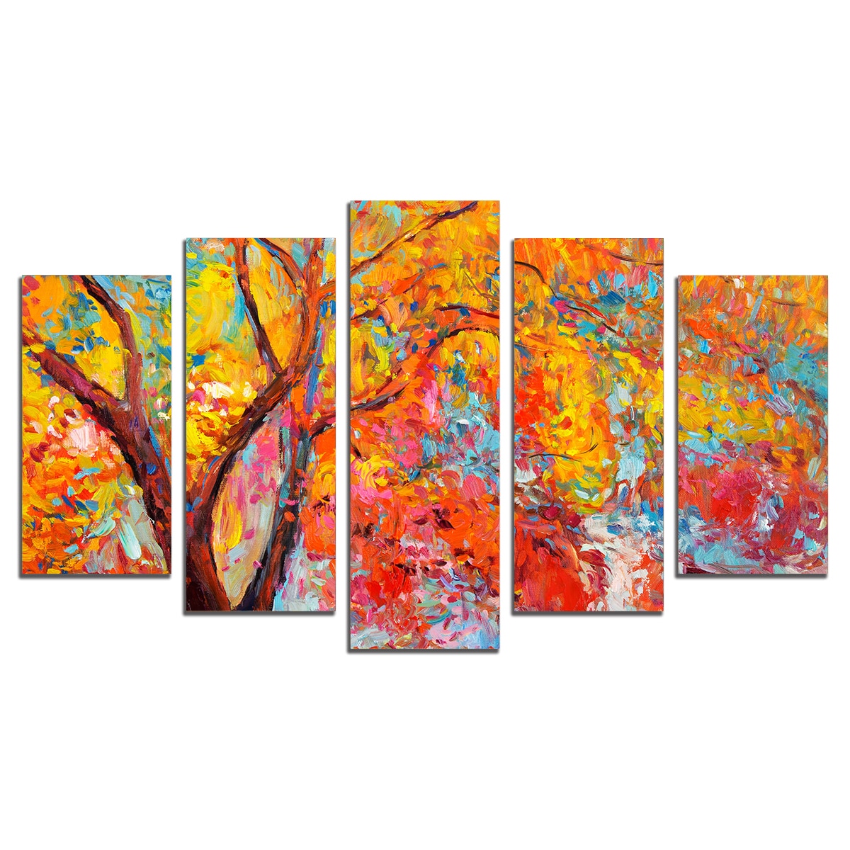 Tablou Multicanvas, 5 Piese, Arbore colorat, 108х60 cm
