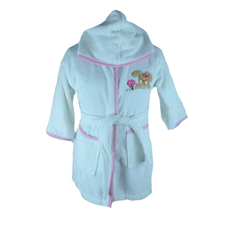 Halat de baie pentru fetite NN HBF1-A, Alb, 104