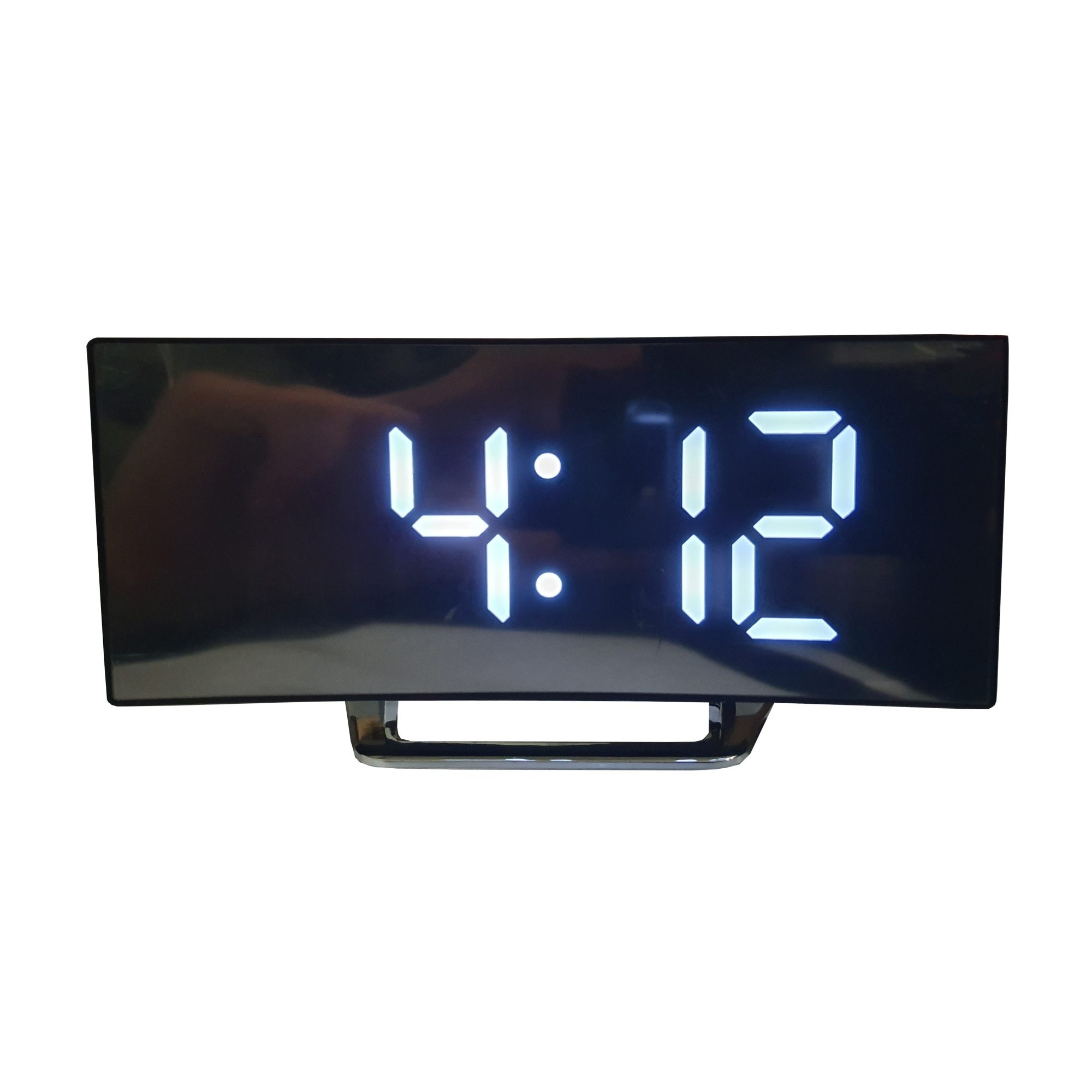 Ceas digital de masa,termometru,functie 12/24 h,forma Mini Flat TV,oglinda,led alb