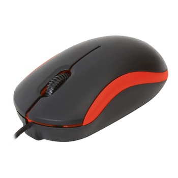 Mouse USB, Omega 43185 OM-07V, 1000 DPI, 95x54x34mm, cablu 108cm , negru cu rosu Mouse USB, Omega 43185 OM-07V, 1000 DPI, 95x54x34mm, cablu 108cm , negru cu rosu