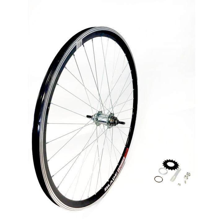 Задно колело за велосипед, 28x1.5-1.75, 36H, 14G, алуминий, двойна джанта