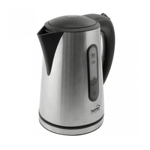 Fierbator Electric pentru apa Home , 2200 W , Capacitate recipient de 1.7 L , Perete dublu , Filtru de apa , Maner izolat termic , Suport de incalzire , Plastic-Otel inoxidabil , Argintiu