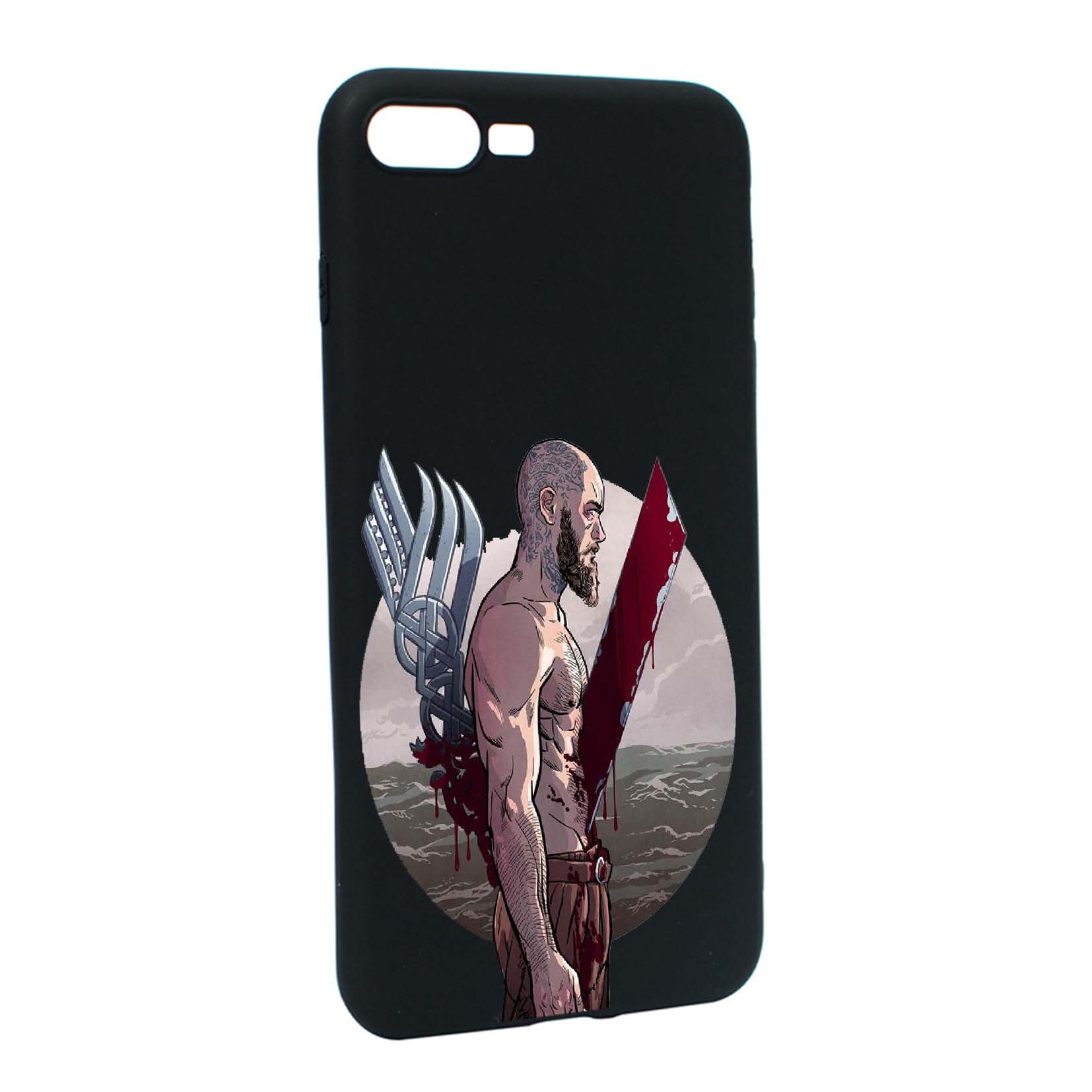 Husa de protectie Vikingii - Ragnar Lothbrok, Movie, pentru Apple iPhone 7 Plus / 8 Plus, rezistenta la uzura, anti-alunecare, din silicon Premium, B455