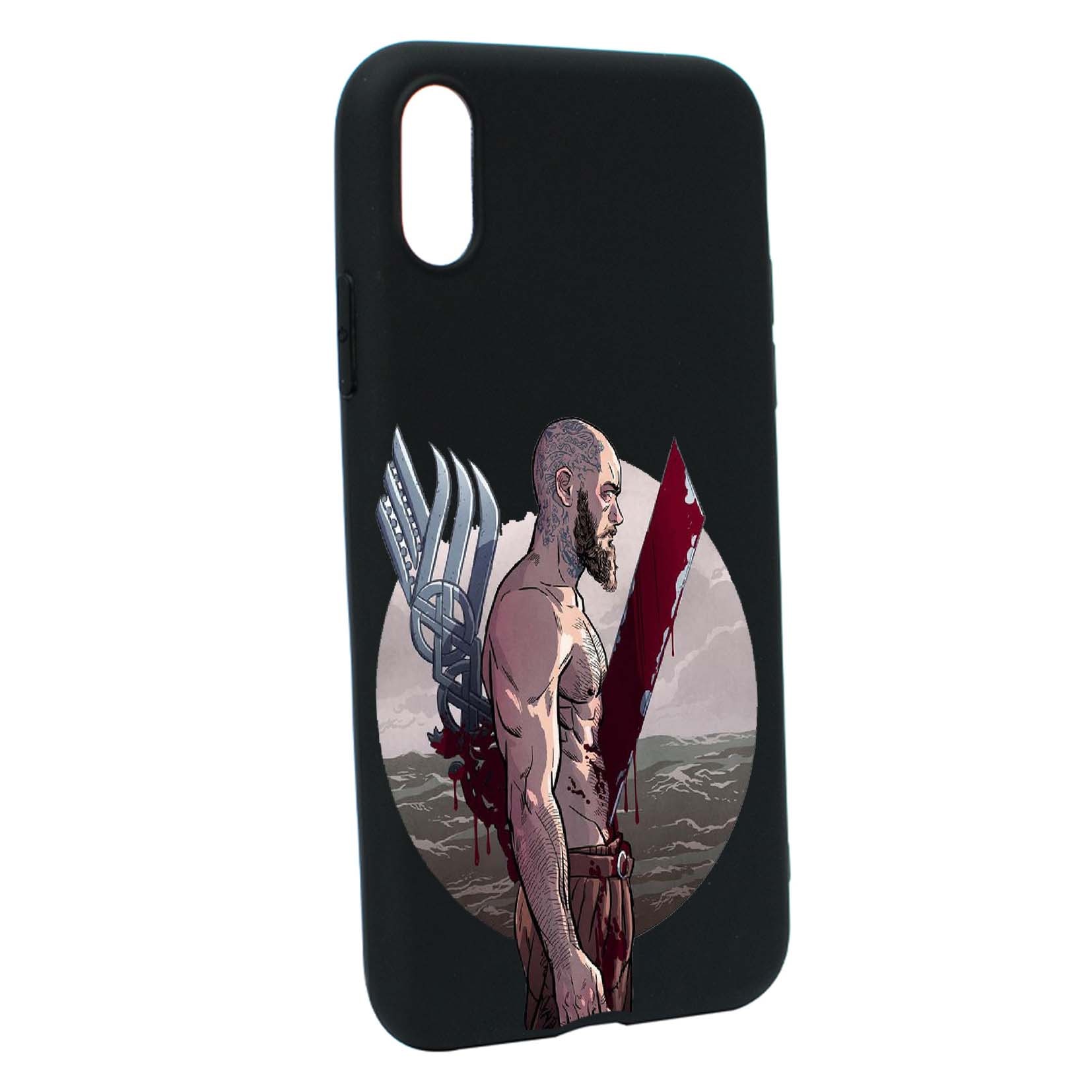 Husa de protectie Vikingii - Ragnar Lothbrok, Movie, pentru Apple iPhone XS Max, rezistenta la uzura, anti-alunecare, din silicon Premium, B455