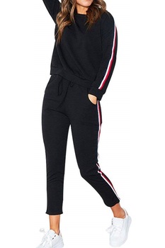 Compleu Dama, 2 piese pantaloni si bluza dama, Soft Touch, Negru Compleu Dama, 2 piese pantaloni si bluza dama, Soft Touch, Negru