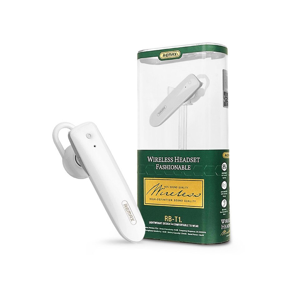 Remax Wireless Bluetooth headset v5.0 - Remax RB-T1 - fehér - eMAG.hu