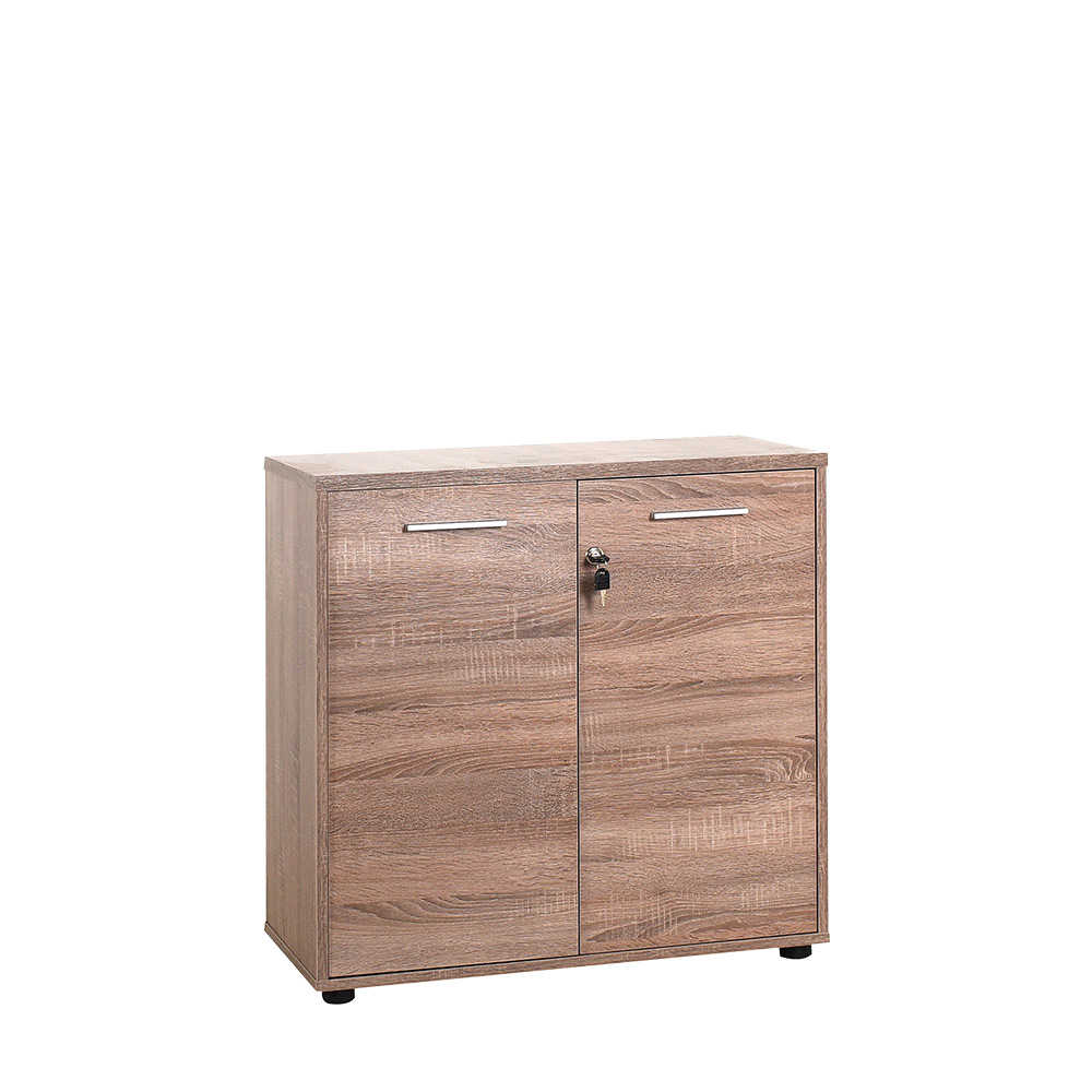 Biblioteca Adore New York Office, 2 usi cu cheie, Latte, 76x75x34 cm