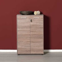 Biblioteca Adore New York Office, 2 usi cu cheie, 3 rafturi, Latte, 72x110x34 cm