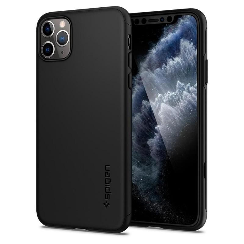 Carcasa Spigen Thin Fit 360 iPhone 11 Pro Black cu folie de protectie