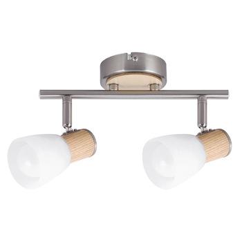 Aplica Gavin , Rabalux , 2 x40w , finisaj crom mat/lemn deschis, FST6487 Aplica Gavin , Rabalux , 2 x40w , finisaj crom mat/lemn deschis, FST6487