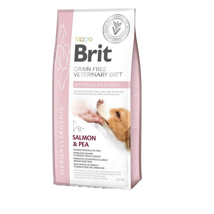 Brit Care diétás kutyaeledel, Brit VD Grain Free, Hipoallergén lazac és borsó, 2 kg