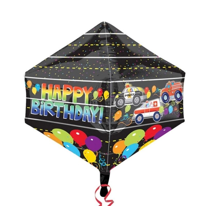 Balon Folie Happy Birthday Rescue Cars- 43x53 cm, Amscan 33310