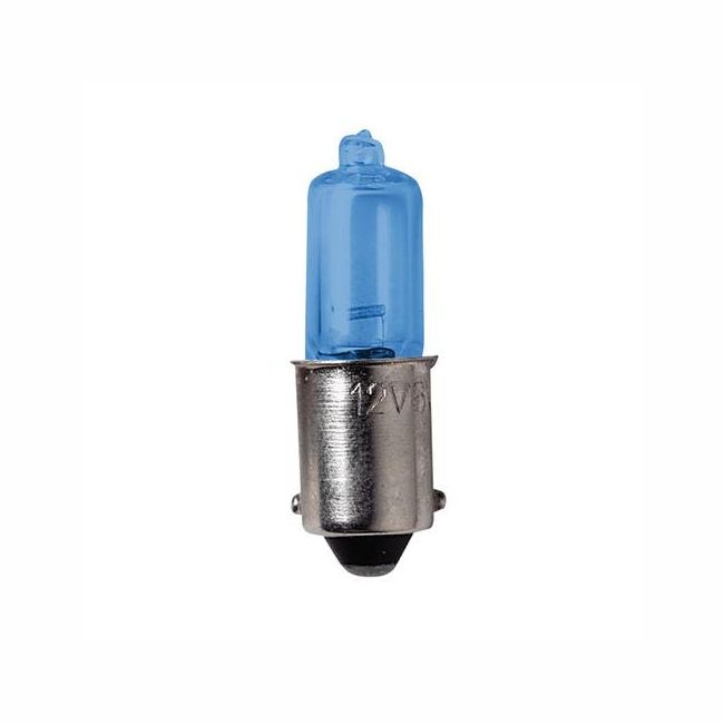 Set 2 becuri halogene Blu-Xe, 12V, 6W, BAX9s asimetric, albastru