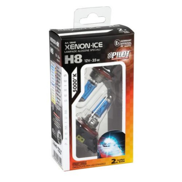 Комплект от 2 халогенни крушки Xenon Ice H8, 12V, 35W, PGJ19-1