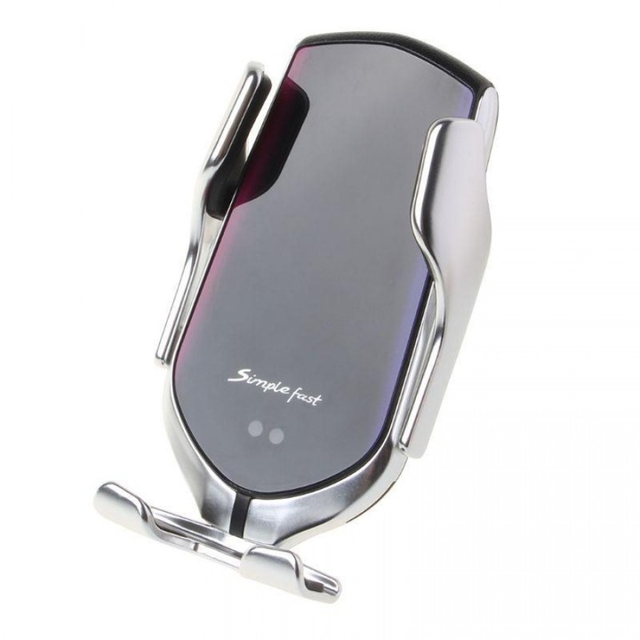 Suport telefon auto cu incarcare wireless, smart sensor, fast charge, RLN Electronics™, prindere clema