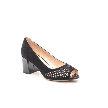 Pantofi eleganti de vara, piele naturala nubuc jixy553, negru 8113, Negru Pantofi eleganti de vara, piele naturala nubuc jixy553, negru 8113, Negru