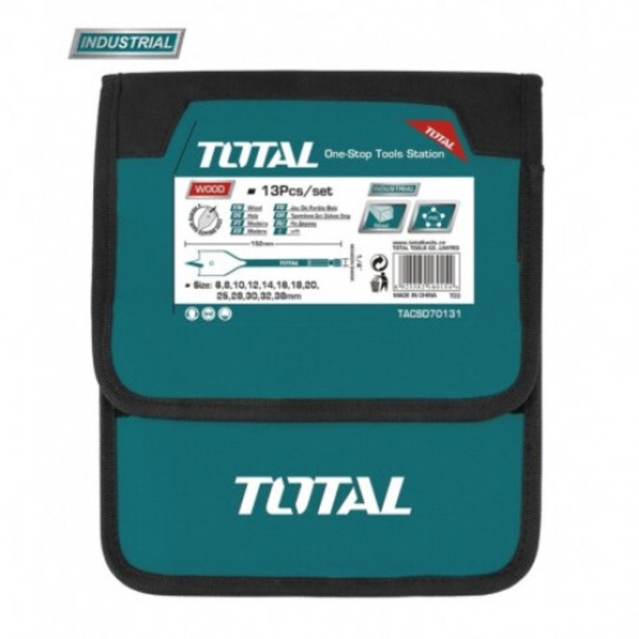 Set 13 burghie plate Total Industrial, 6 - 38 mm, husa inclusa