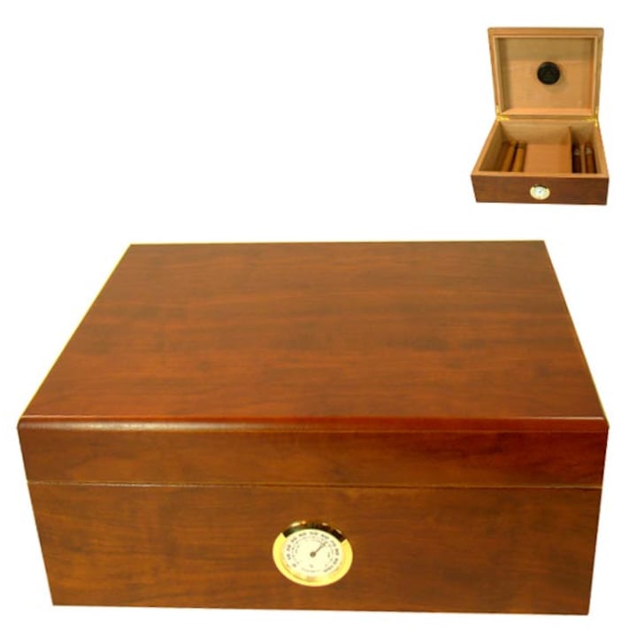 Кутия за пури Eleon 920550, масивен капак, 25 пури, цвят череша