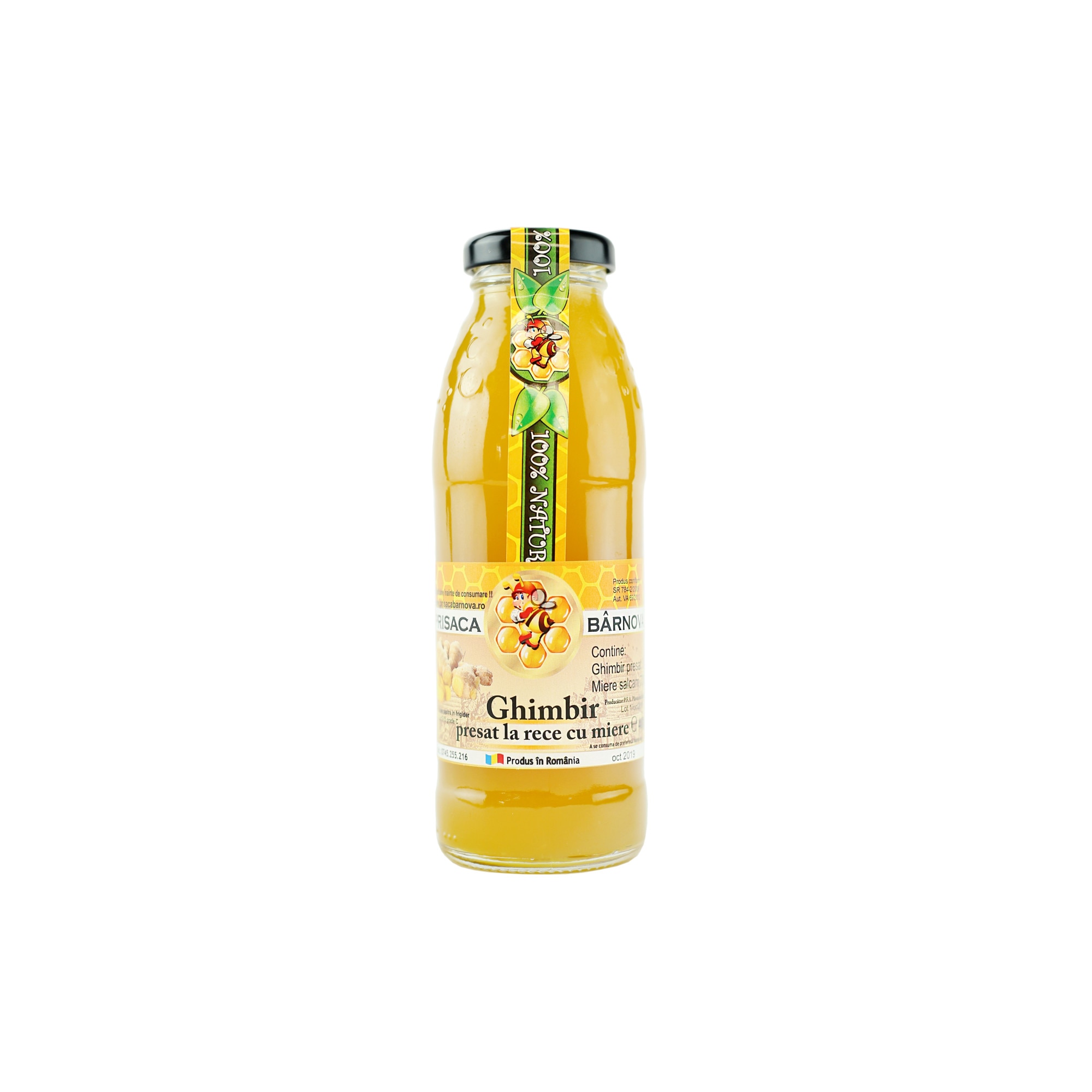 Ghimbir presat la rece cu miere Prisaca Barnova 400g