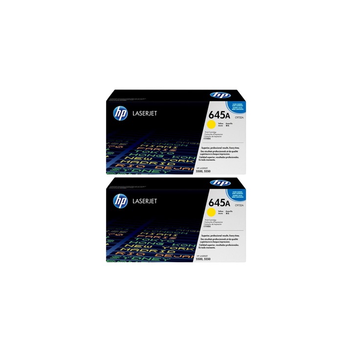 Pachet cartuse toner HP original C9732A (645A) galben x2 24000 pagini