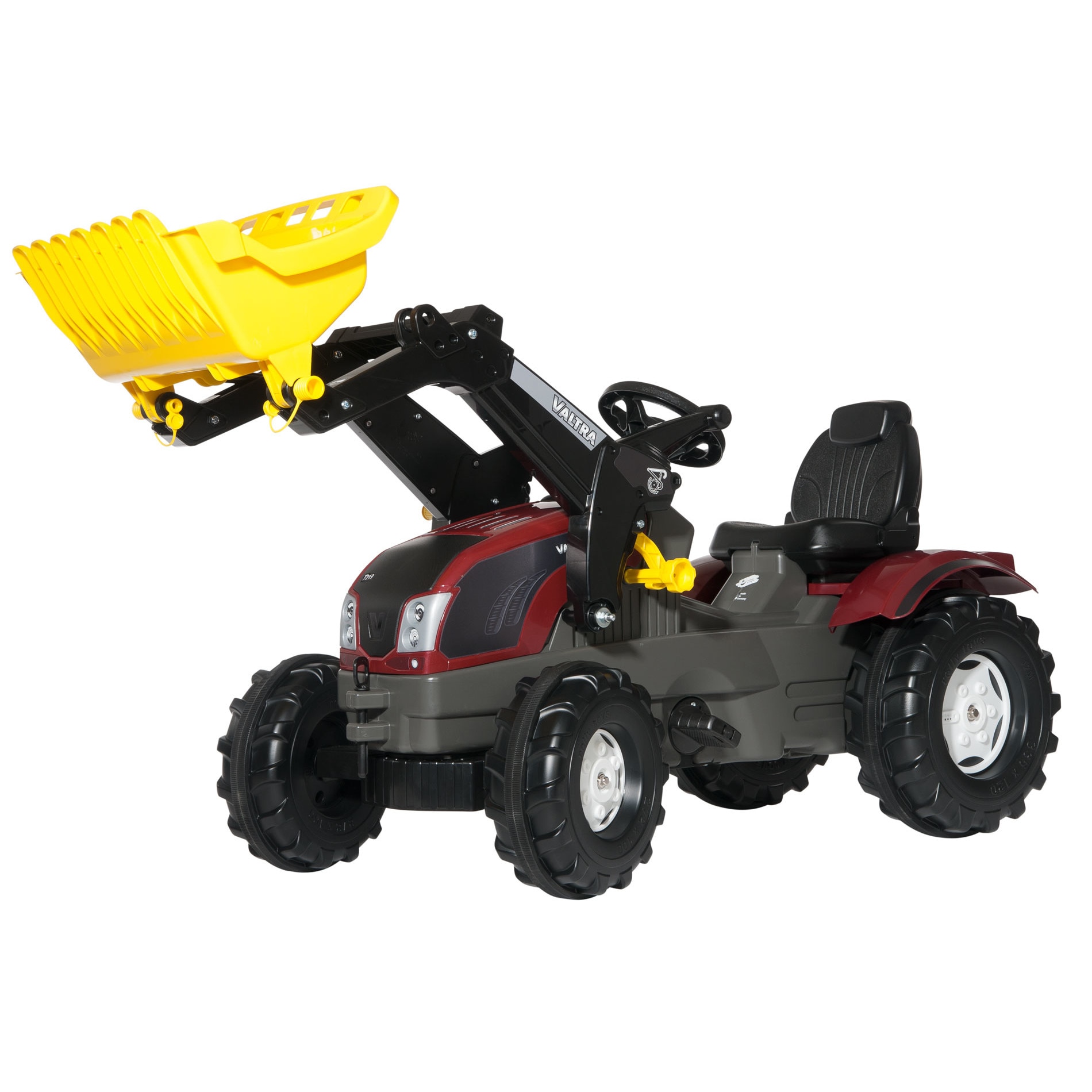 Tractor Valtra T213 cu pedale si incarcator frontal Rolly Toys, rosu