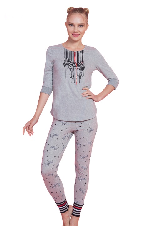 Pijama dama Vienetta , model Freedom, gri melange