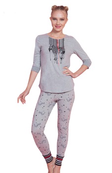 Pijama dama Vienetta , model Freedom, gri melange Pijama dama Vienetta , model Freedom, gri melange