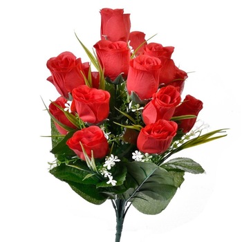 Buchet trandafiri artificiali, Zola®, rosii, 40 cm Buchet trandafiri artificiali, Zola®, rosii, 40 cm