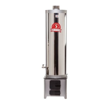 Ansamblu boiler cazan de inox 70 litri si focar cu usa de tabla, cu combustibil solid Ansamblu boiler cazan de inox 70 litri si focar cu usa de tabla, cu combustibil solid