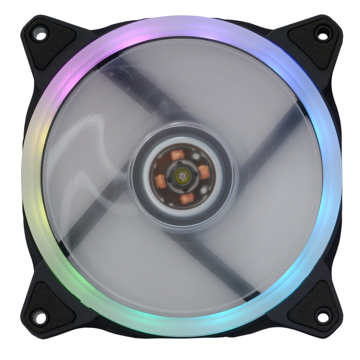 Spacer SP-CF12-RGB PC Ventilátor, 120 mm, Rendszerhűtő